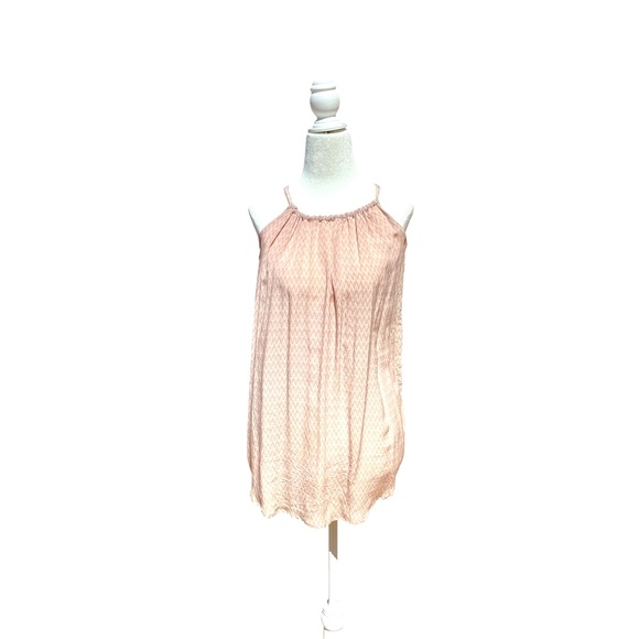 Acacia Silk Babydoll Mini Dress in Original Pink and Gray Zig Zag Print - Picture 4 of 16